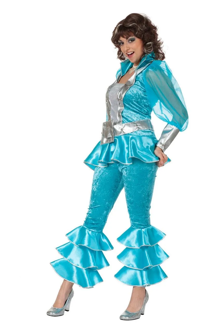 Zweedse Mamma Mia Luxe Aqua Vrouw Kostuum 2 Zweedse Mamma Mia Luxe Aqua Vrouw Kostuum - Afbeelding 2