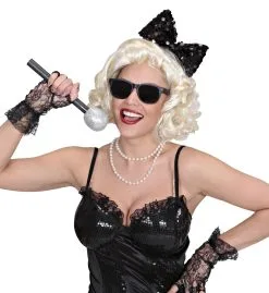 Hoofdband Met Paillettenstrik Zwart -Muziek & Popsterren Winkel 9317n c 2