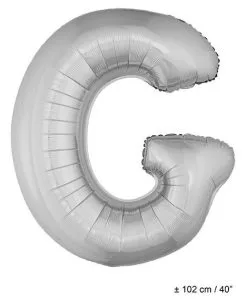 Letterballon G Zilver