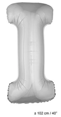 Letterballon I Zilver