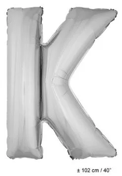 Letterballon K Zilver