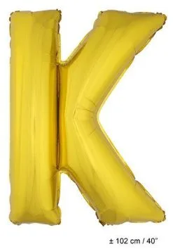 Letterballon K Goud