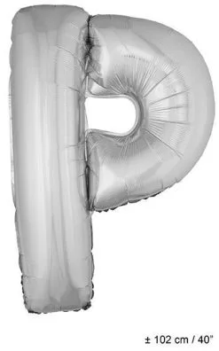 Letterballon P Zilver