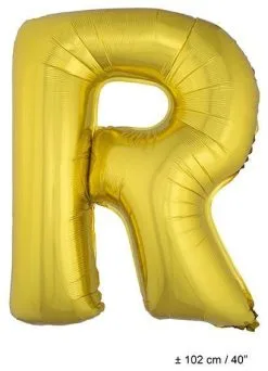 Letterballon R Goud