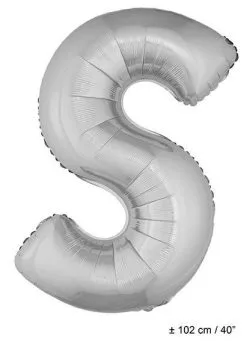 Letterballon Zilver
