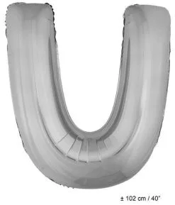 Letterballon U Zilver