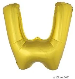 Letterballon W Goud