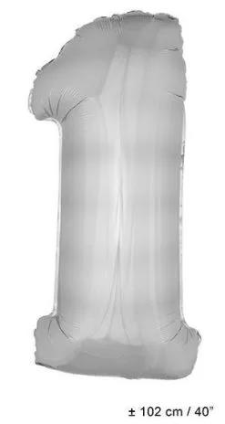 Ballon Nummer 1 Zilver