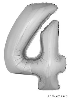 Ballon Nummer 4 Zilver