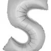 Ballon Nummer 5 Zilver