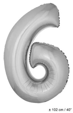 Ballon Nummer 6 Zilver