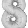 Ballon Nummer 8 Zilver