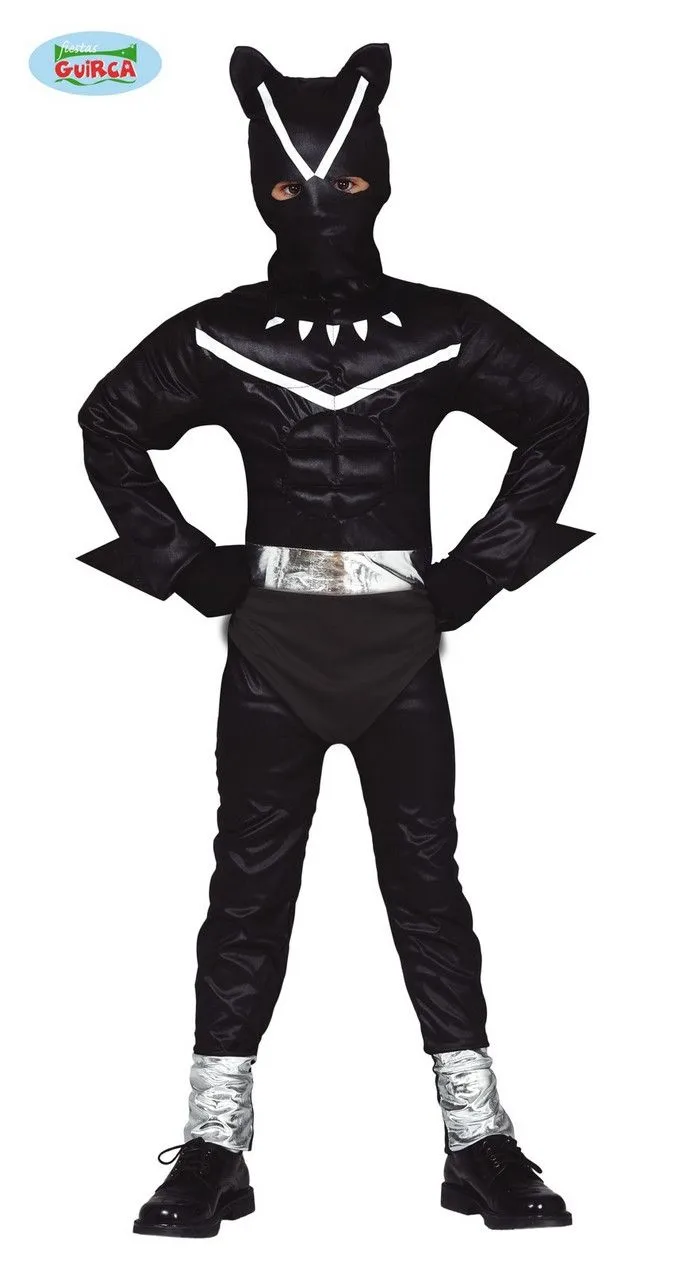Superheld Soepele Zwarte Kat Jongen Kostuum 1 Superheld Soepele Zwarte Kat Jongen Kostuum
