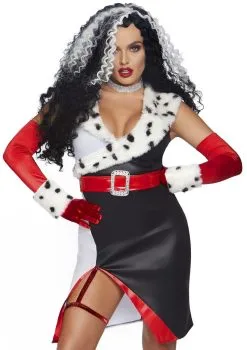 Wreed Fraai Cruella Dalmatier Vrouw Kostuum -Muziek & Popsterren Winkel leg 2019 86809 101 3 14