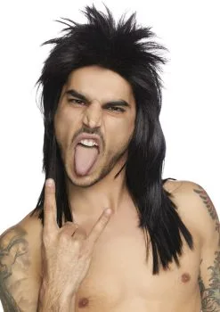 Verstelbare Rocker Pruik Met Matje Zwart -Muziek & Popsterren Winkel leg 2019 a2862 001 4 9