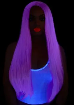 Verstelbare Pruik Glow Under Blacklight Paars -Muziek & Popsterren Winkel leg 2019 a2864 076 3 12