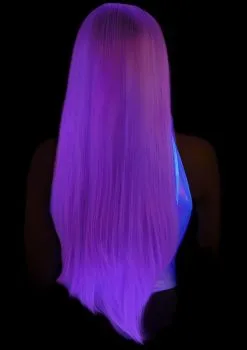 Verstelbare Pruik Glow Under Blacklight Paars -Muziek & Popsterren Winkel leg 2019 a2864 076 4 12