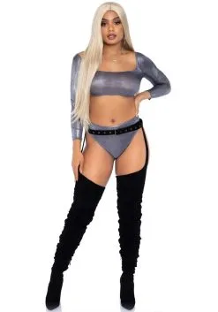 Zilveren Sexy Superster Vrouw Kostuum -Muziek & Popsterren Winkel leg 2020 89262 027 3 21