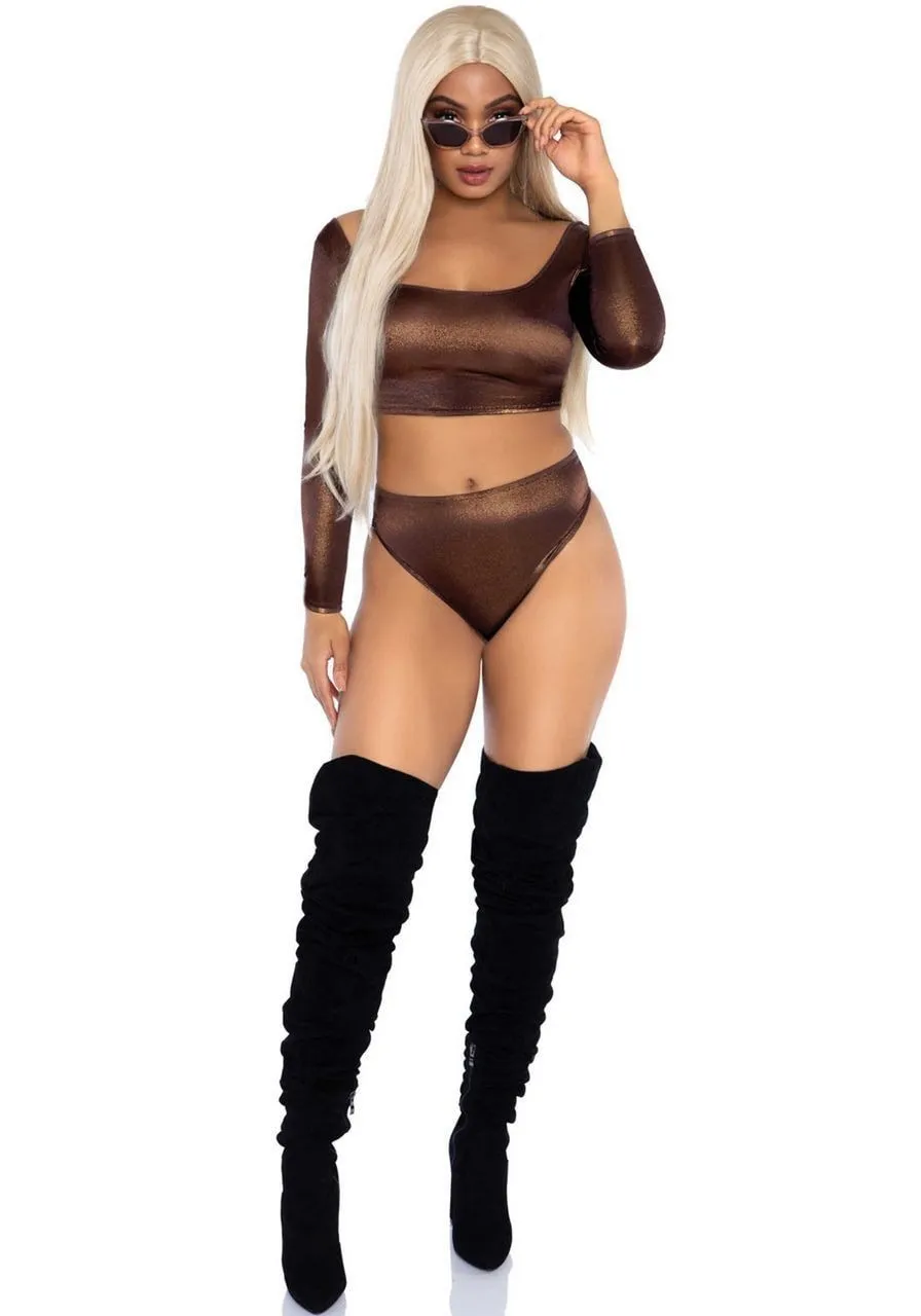 Bronzen Sexy Superster Vrouw Kostuum 3 Bronzen Sexy Superster Vrouw Kostuum - Afbeelding 3