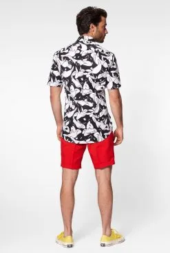 Alacazam Daffy Duck Blouse Zwart Wit Man -Muziek & Popsterren Winkel osss 1005 6 10