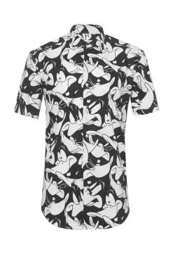 Alacazam Daffy Duck Blouse Zwart Wit Man -Muziek & Popsterren Winkel osss 1005 7 10