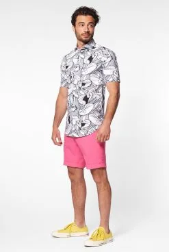 Whats Up Doc Bugs Bunny Blouse Zwart Wit Man -Muziek & Popsterren Winkel osss 1006 3 14