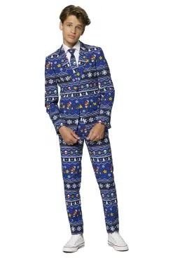 Playfull Merry Mario Opposuit Jongen Kostuum