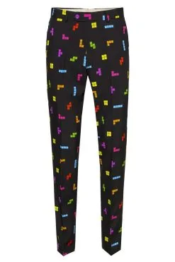 Kleurig Tetris Blokken Computerspel Man Kostuum -Muziek & Popsterren Winkel osui 0081 6 12