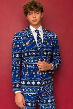 Merry Mario Kerst Computerspel Man Kostuum -Muziek & Popsterren Winkel osui 0096 1 13