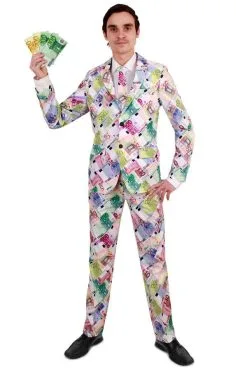 Bankdirecteur Speculant Euro Biljetten Man Kostuum