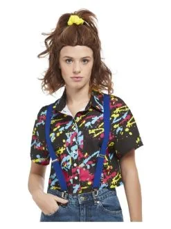 80s Fout Verfspetter Hemd Vrouw