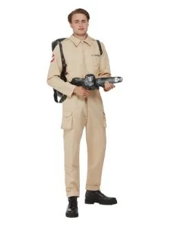 Spokenvanger Peter Met Proton Pack Rugtas Man Kostuum