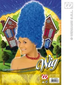 Pruik, Cartoon Blauw -Muziek & Popsterren Winkel wdm1014 5998m c