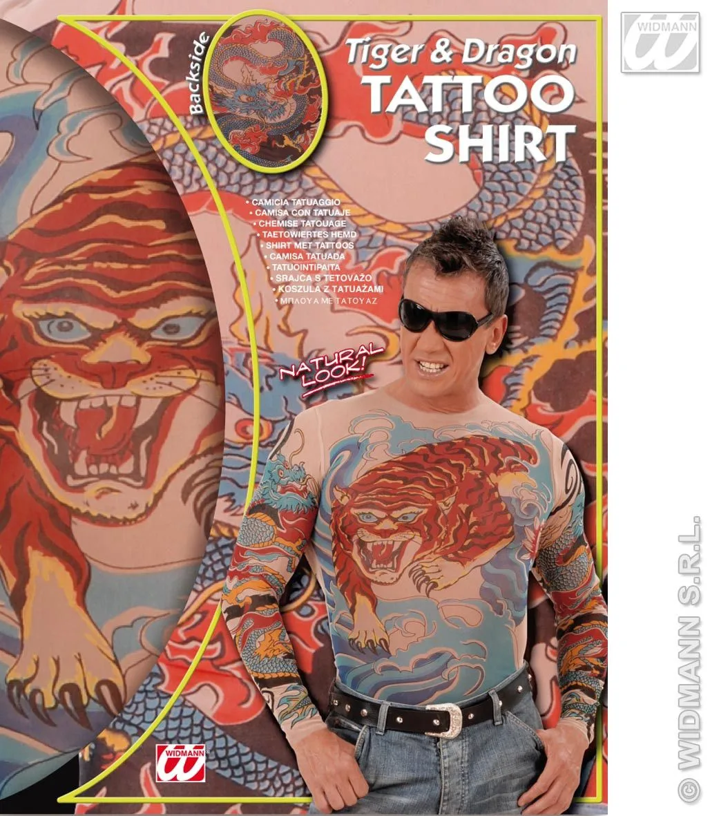 Tattoo Shirt Tijger En Draak, Man 3 Tattoo Shirt Tijger En Draak, Man - Afbeelding 3
